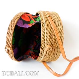 Balinese Original Circle Rattan Bags Hand Woven